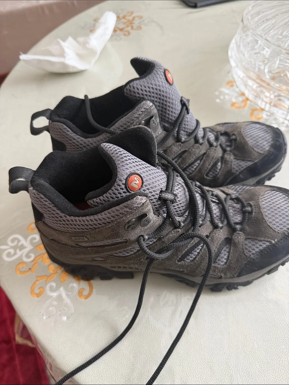 Merrell Gray and Black Men's Trail Hiking Shoes